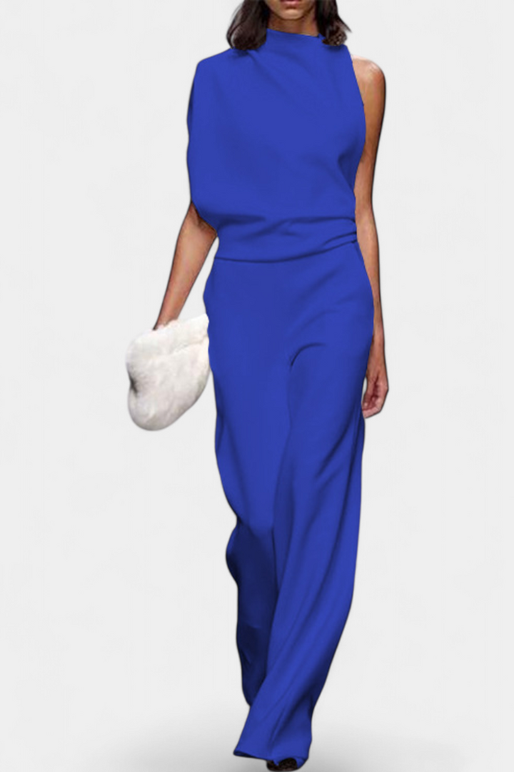 Etta | Jednobarevný asymetrický pružný kalhotový styl