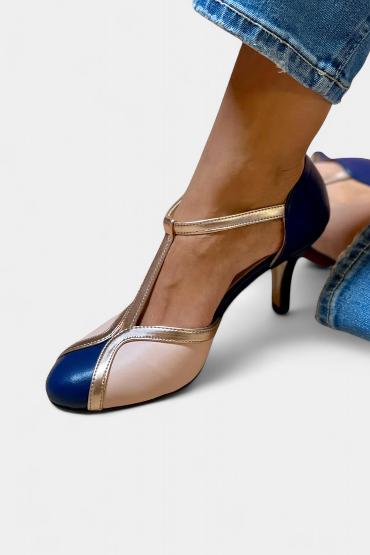 Hailey | Bicolor vysoké podpatky s elegantním detailem