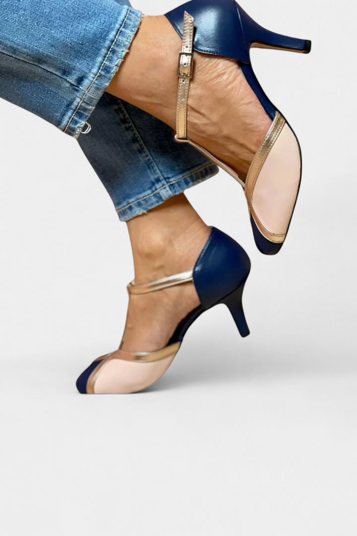 Hailey | Bicolor vysoké podpatky s elegantním detailem