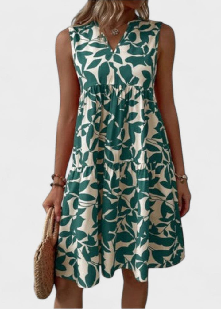 Sofía – Letní šaty s květinovým vzorem na líně-A