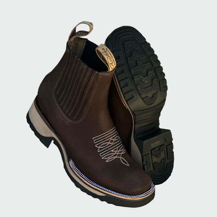 Kožené kovbojské boty