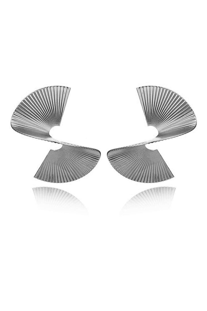 Zlaté plisé náušnice