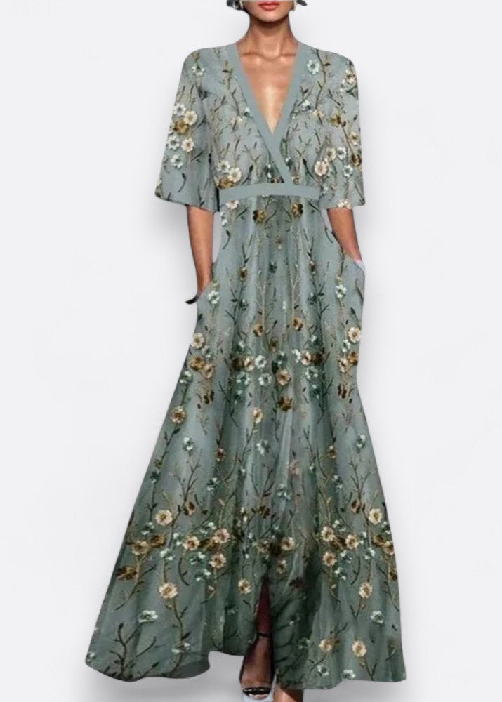 Romi | Elegantní květinové maxi šaty