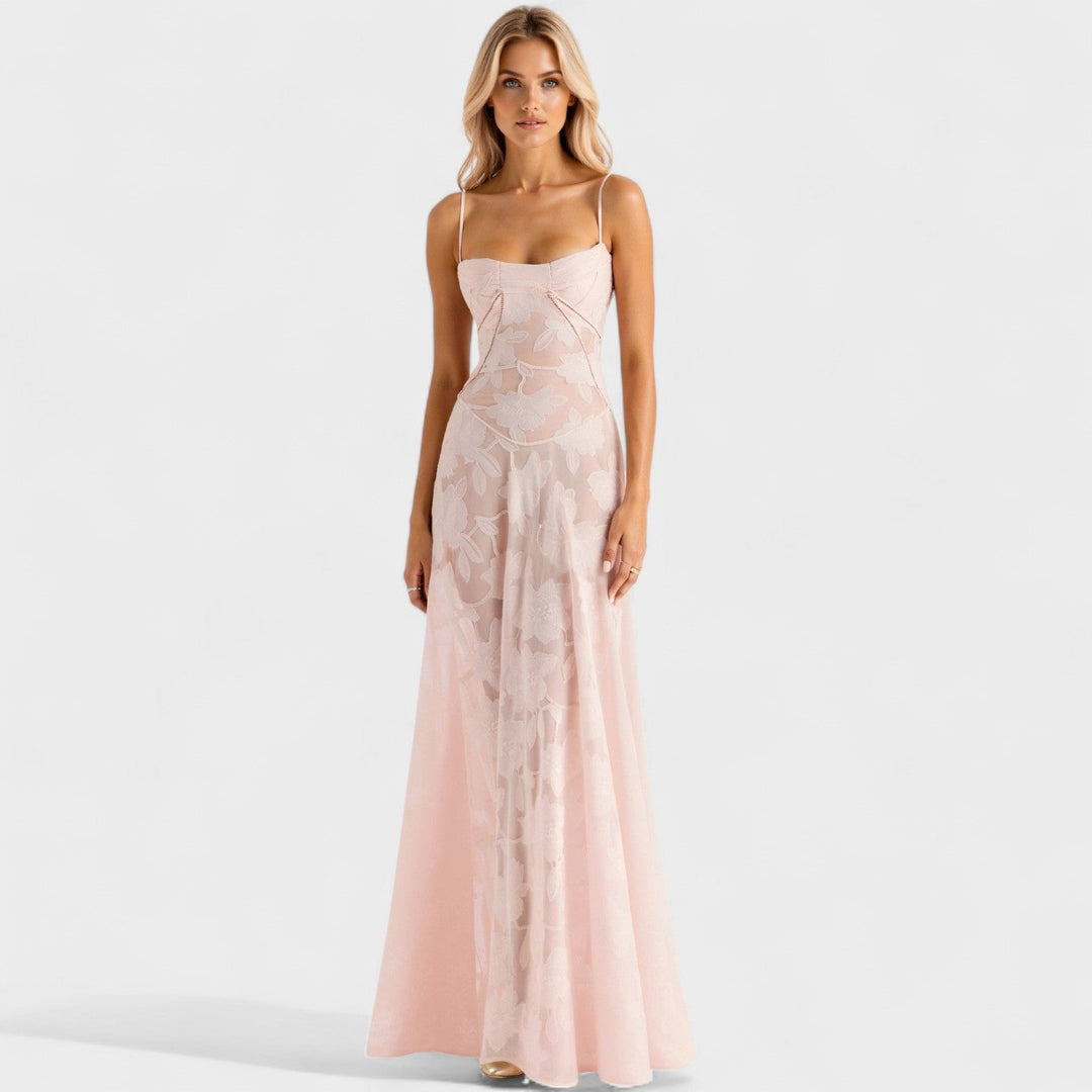 Verona | Dlouhé krajkové šaty s květinovým vzorem