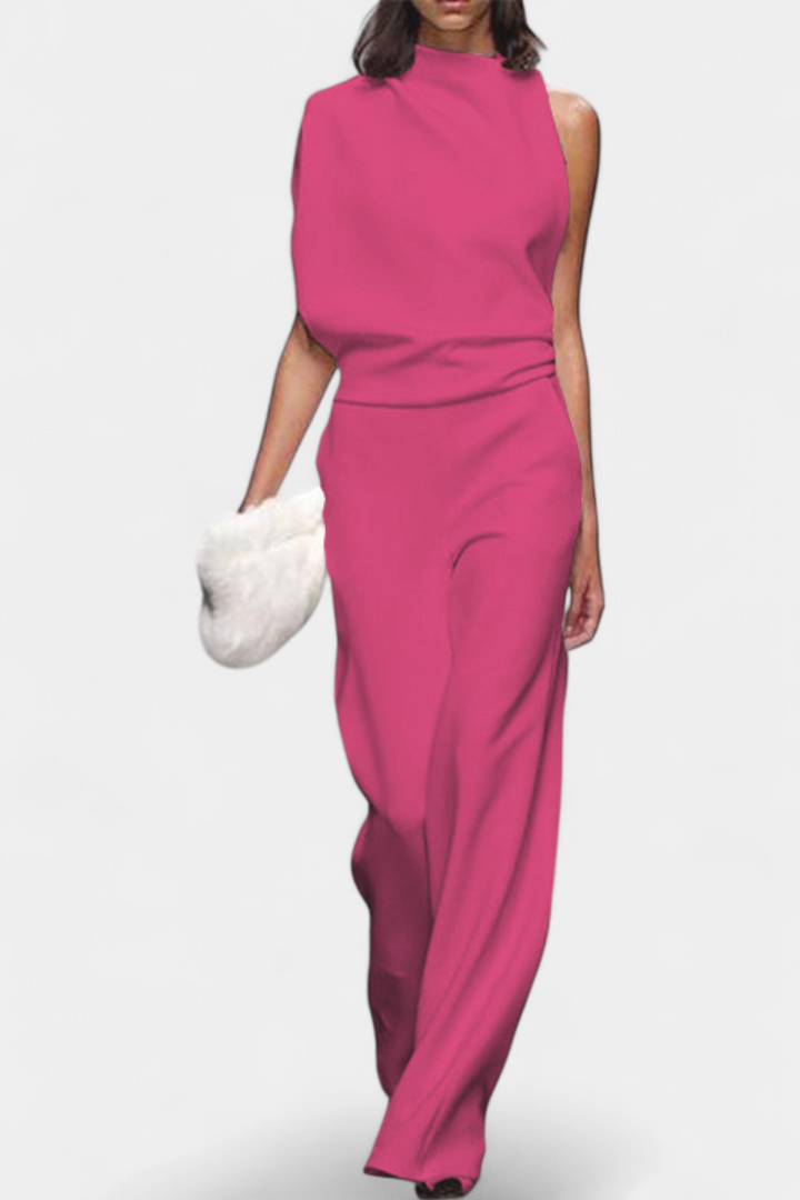 Etta | Jednobarevný asymetrický pružný kalhotový styl