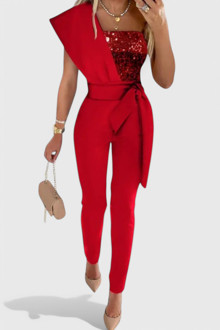 Layla | Jednobarevný jednobodový třpytivý top