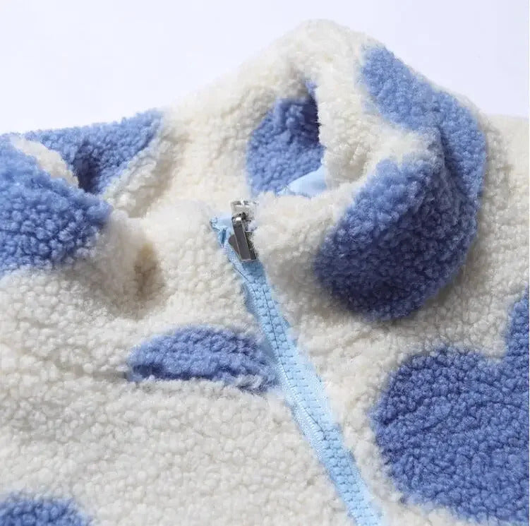 Katharina | Dvoubarevná bunda s obrázky srdcí