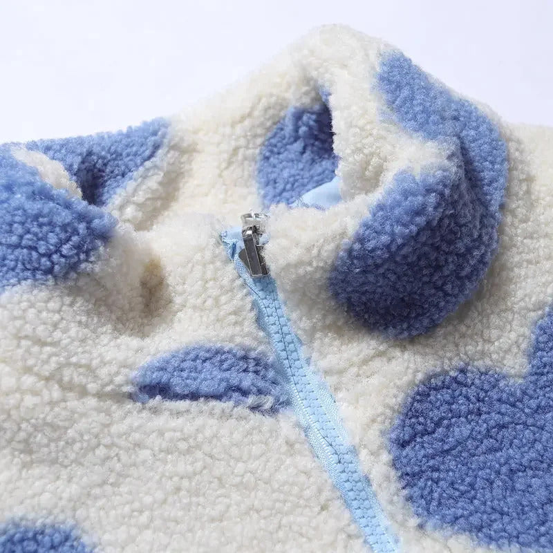 Katharina | Dvoubarevná bunda s obrázky srdcí