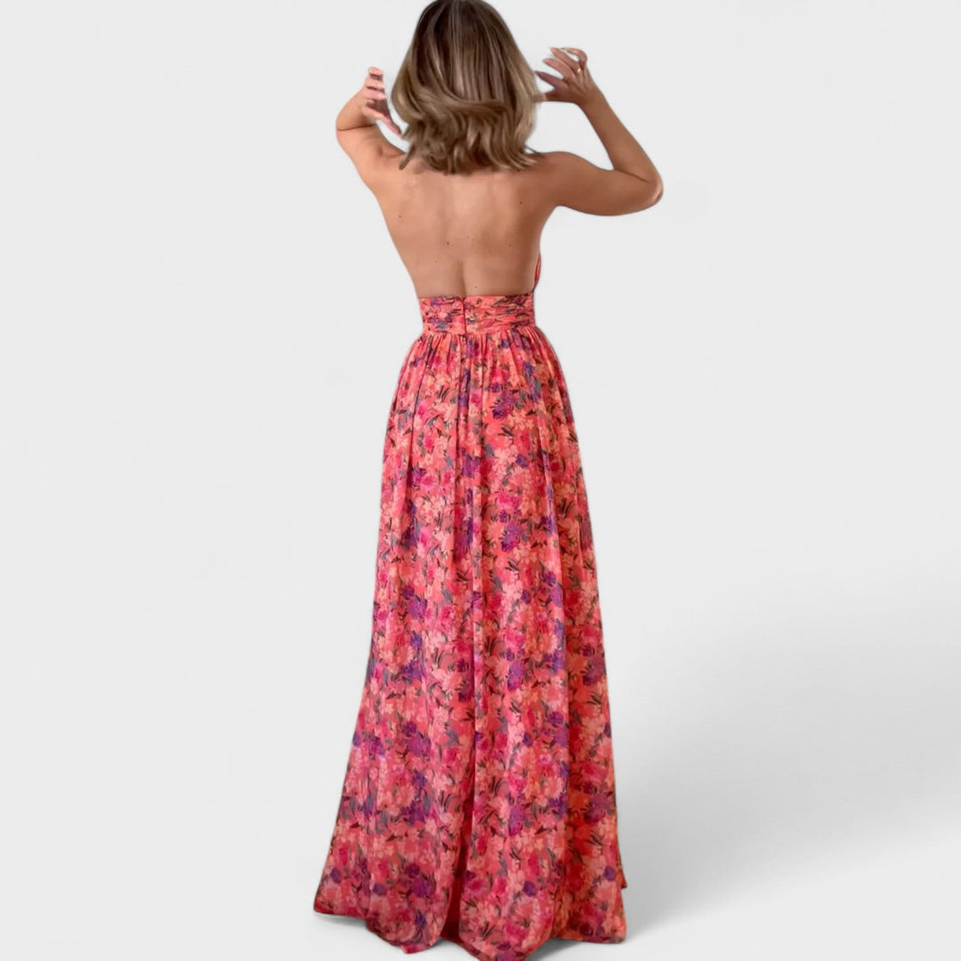 Floralia | Dlouhé šaty s činkami a odhaleným základem