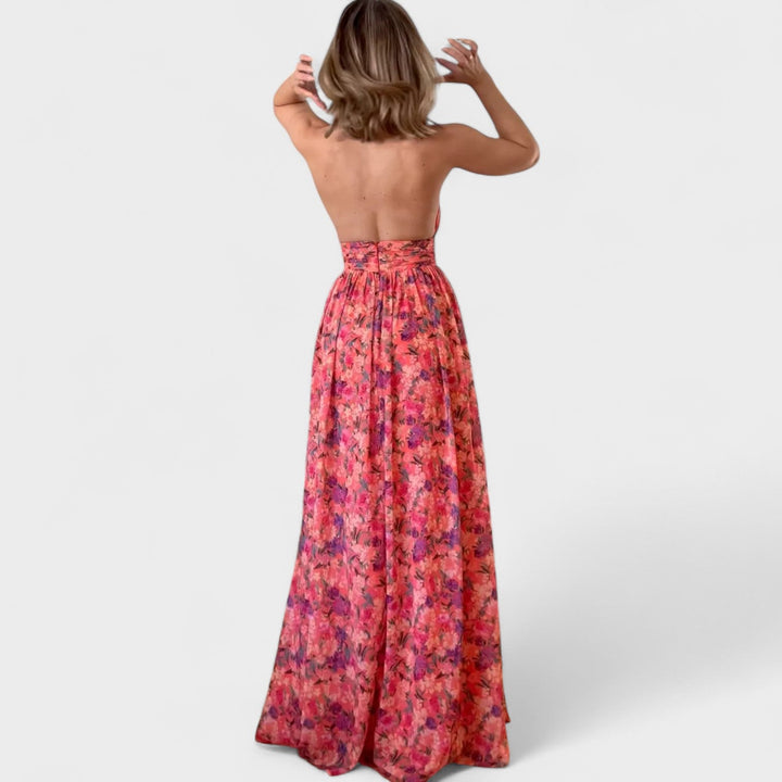 Floralia | Dlouhé šaty s činkami a odhaleným základem