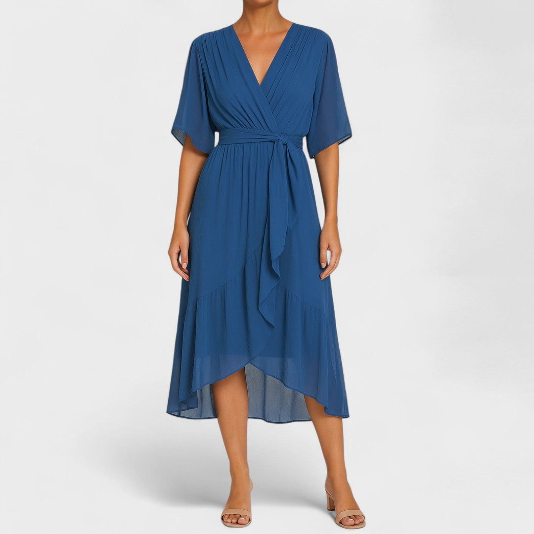 Yalina - Elegantní šaty s páskem kolem pasu a nastavitelným páskem