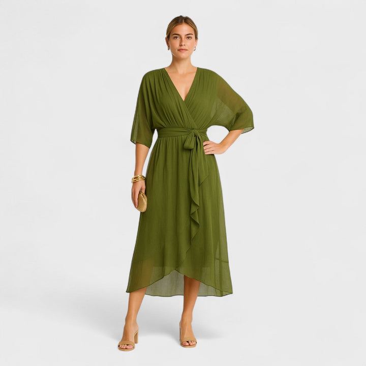 Yalina - Elegantní šaty s páskem kolem pasu a nastavitelným páskem