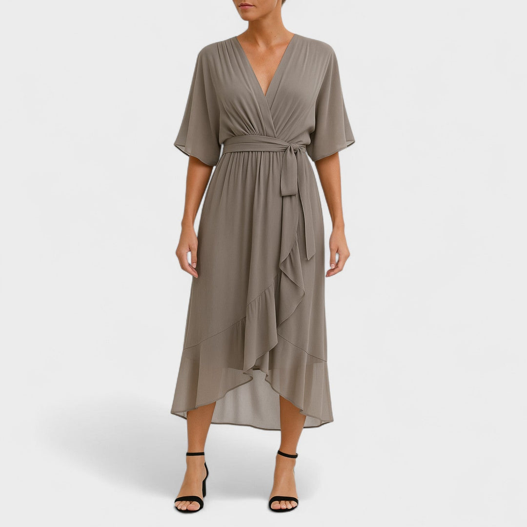 Yalina - Elegantní šaty s páskem kolem pasu a nastavitelným páskem