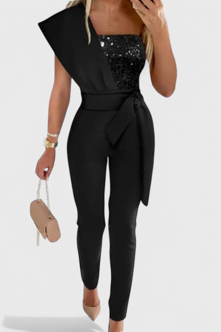 Layla | Jednobarevný jednobodový třpytivý top