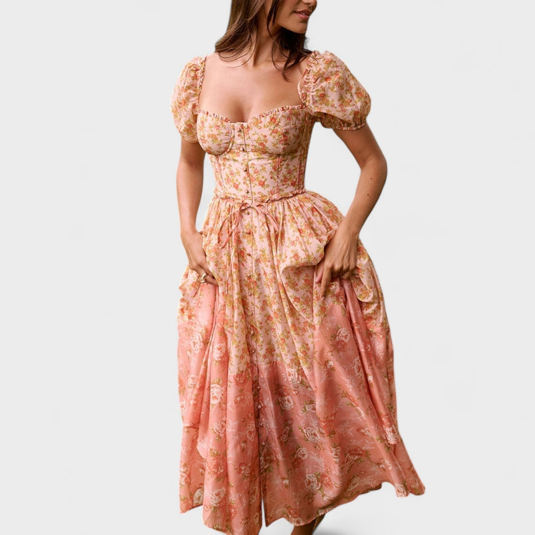Květované coralové šaty Valentina