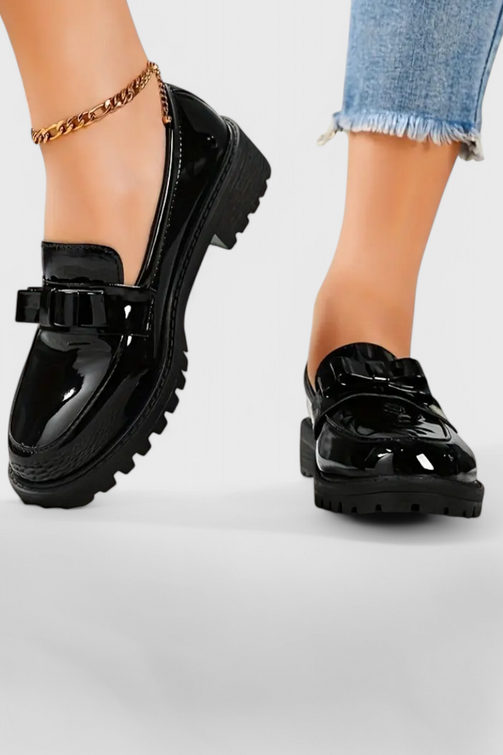 Zinnia | Mokasíny s atributem mašle a blokovým podpatkem