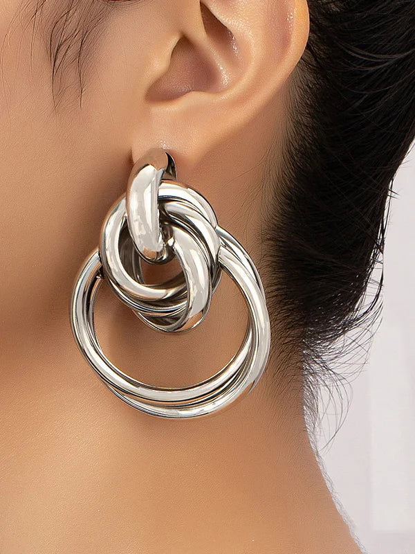 Zlaté propletené kruhové náušnice