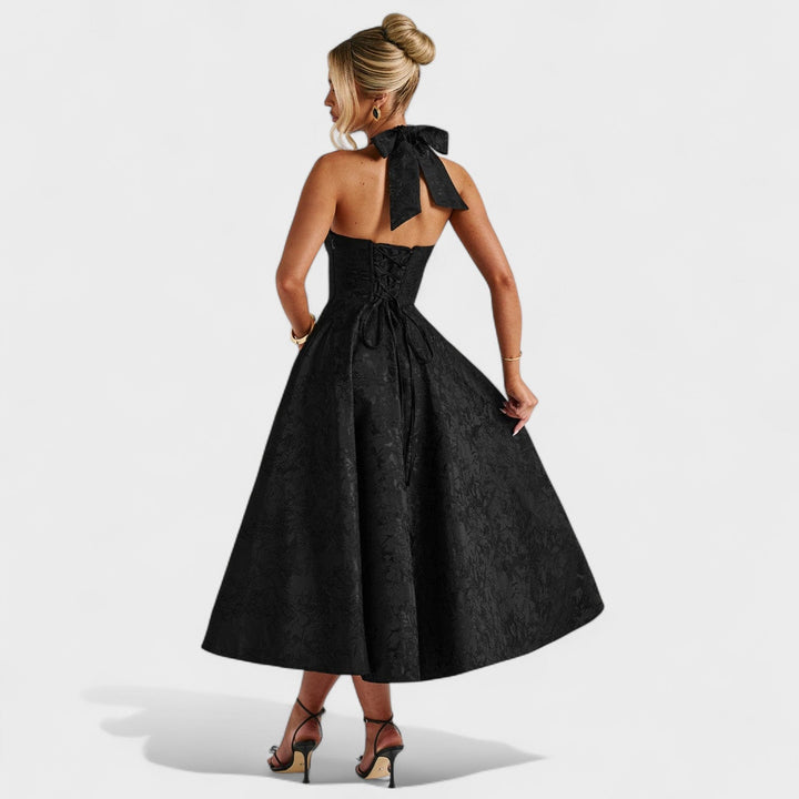 Effie - Texturované midi šaty s výstřihem do V