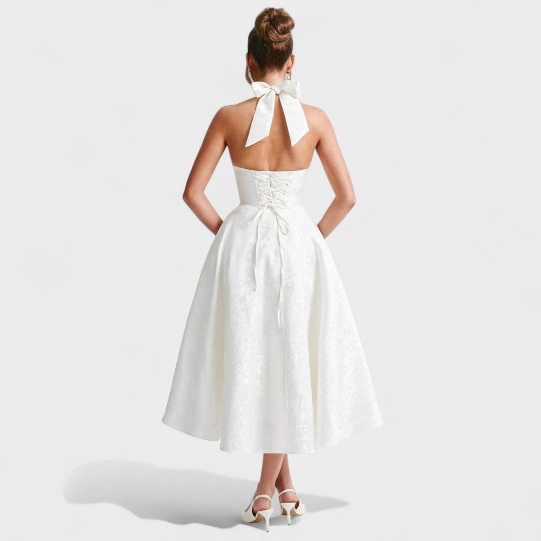 Effie - Texturované midi šaty s výstřihem do V