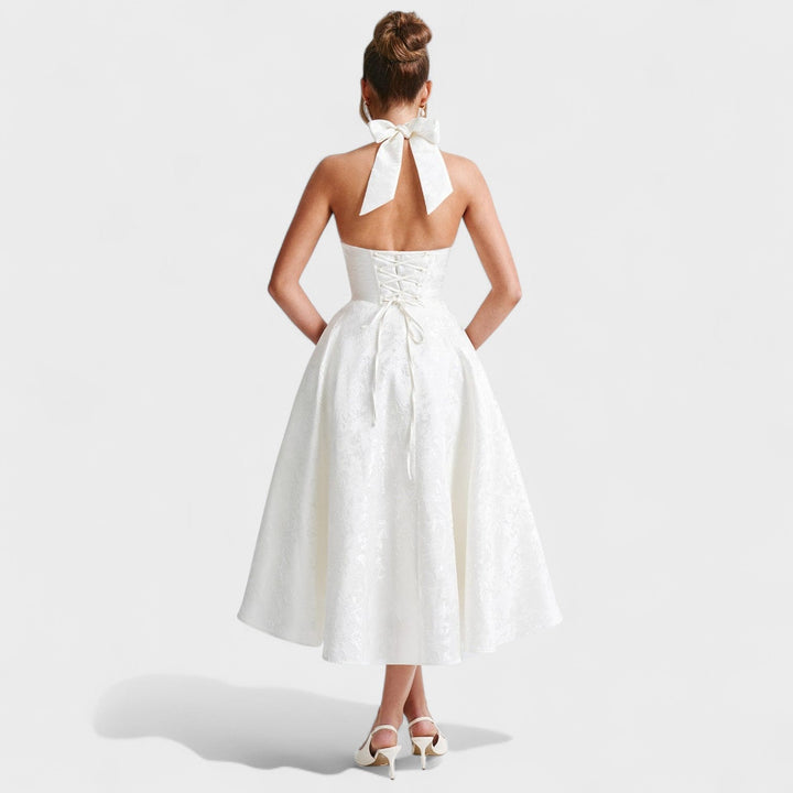 Effie - Texturované midi šaty s výstřihem do V