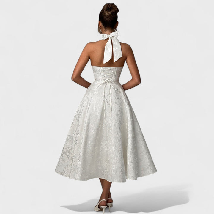 Effie - Texturované midi šaty s výstřihem do V