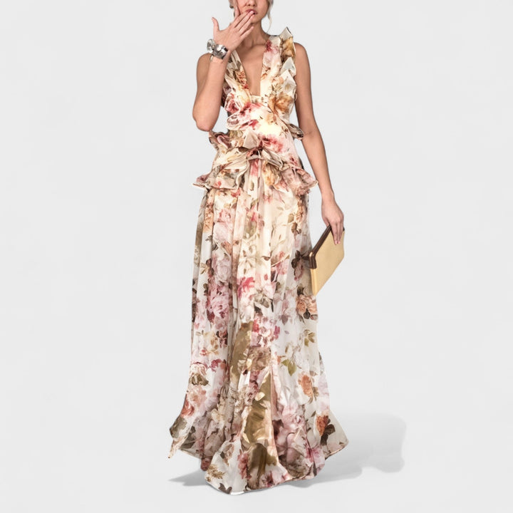 Isabela | Dlouhé šaty s květinovými volány