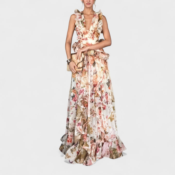 Isabela | Dlouhé šaty s květinovými volány