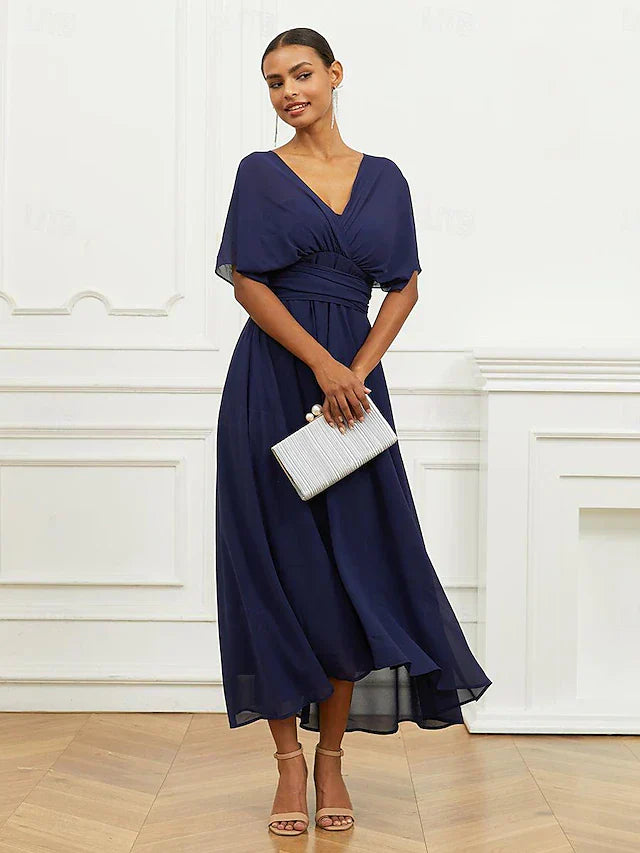 Helena | Midi formální šaty Helena s výstřihem do V