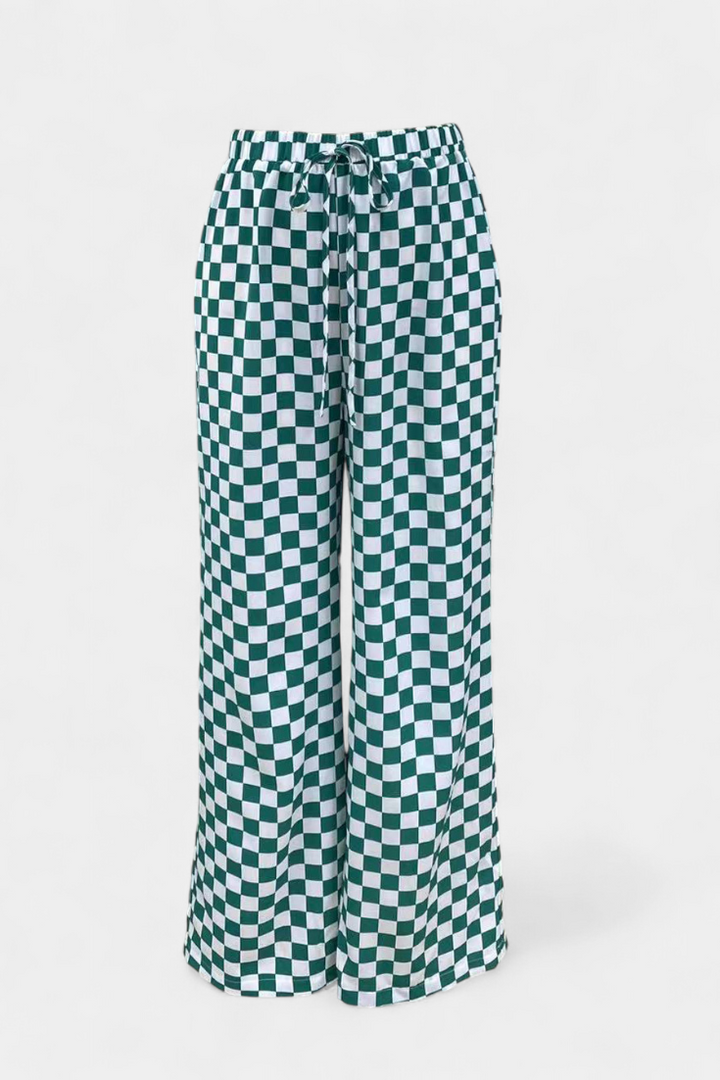 Hilaria | Volné kalhoty s kostkovaným vzorem