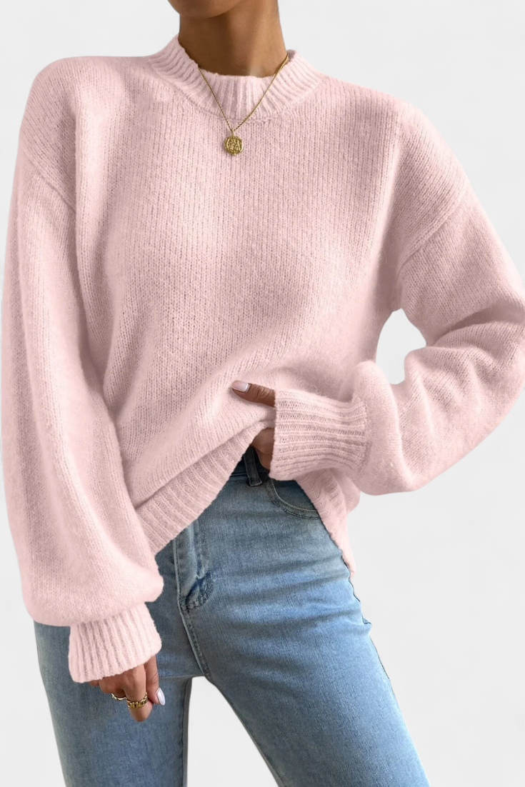 Emilia | Svetry s kulatým výstřihem a balónovými rukávy