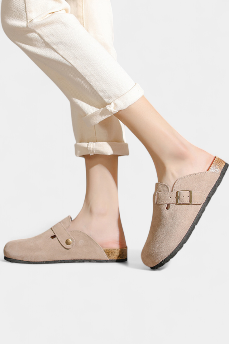 Aubree | Dámské a pánské kožené nazouváky s nastavitelnou přezkou