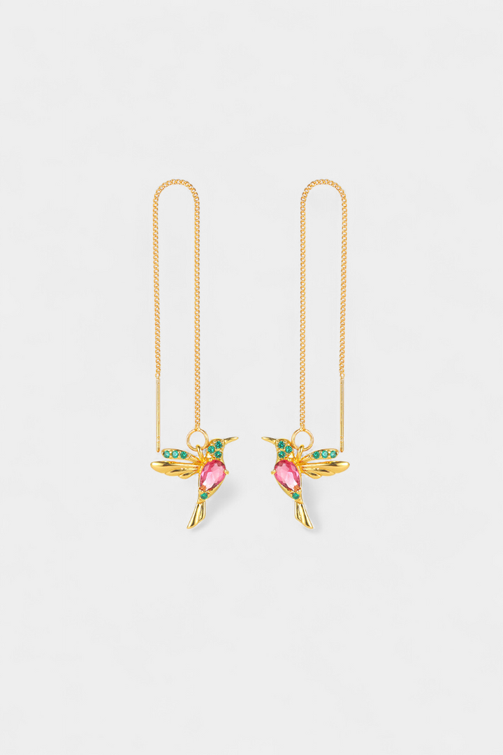 Ptáčkované náušnice s kombinovaným zirkoniem