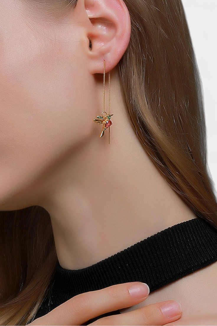 Ptáčkované náušnice s kombinovaným zirkoniem