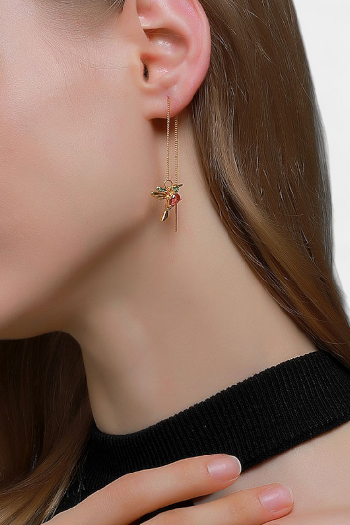 Ptáčkované náušnice s kombinovaným zirkoniem