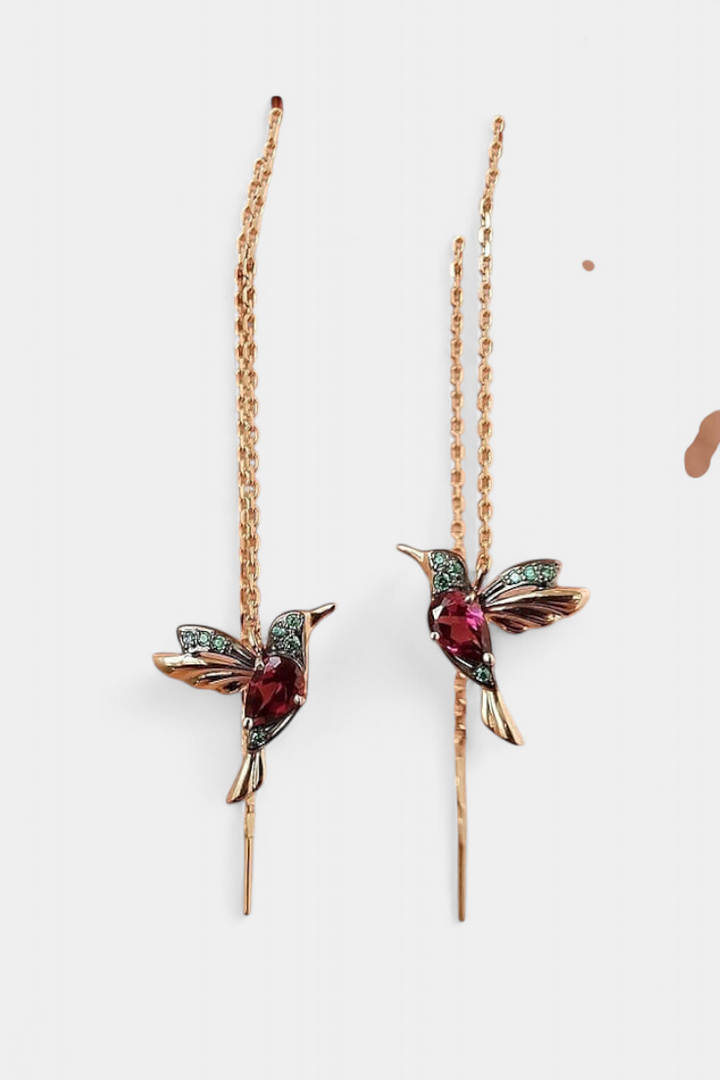 Ptáčkované náušnice s kombinovaným zirkoniem