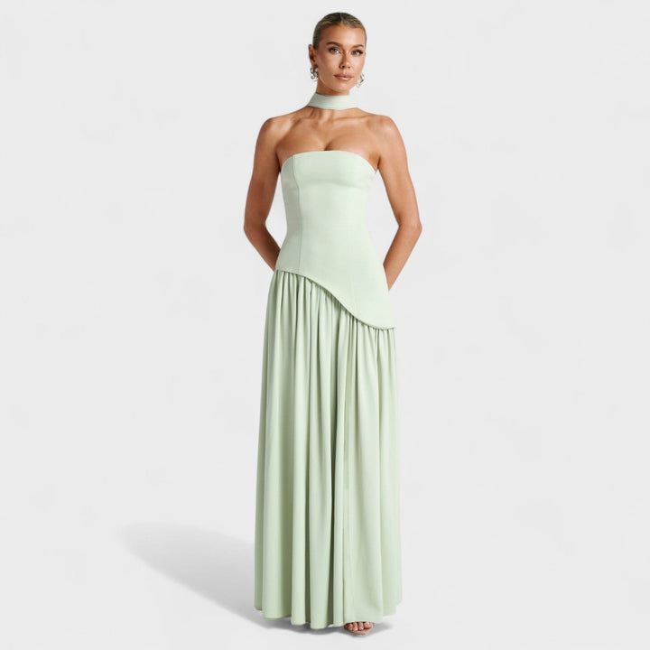 Maliyah | asymetrické střihové šaty Mentolová zelená