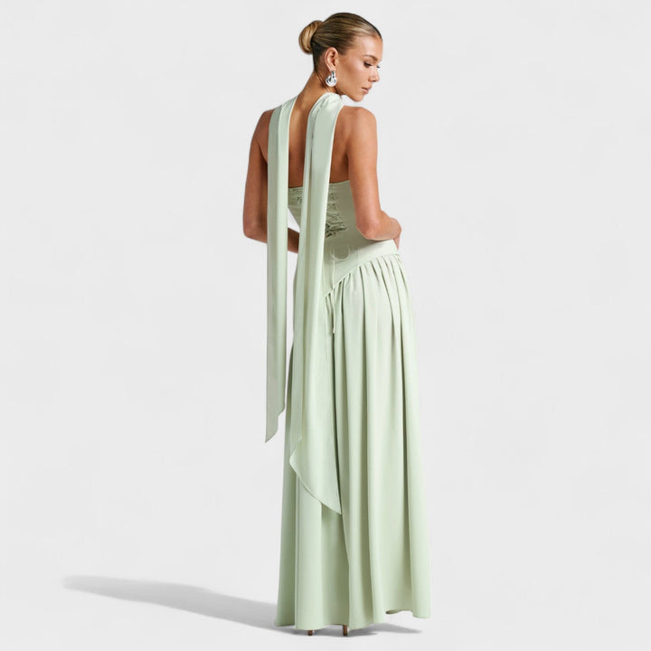 Maliyah | asymetrické střihové šaty Mentolová zelená