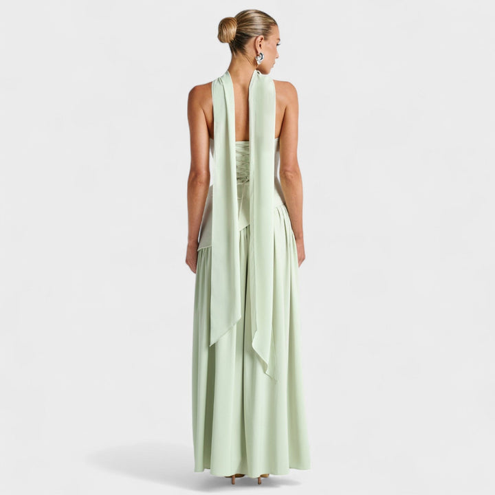 Maliyah | asymetrické střihové šaty Mentolová zelená